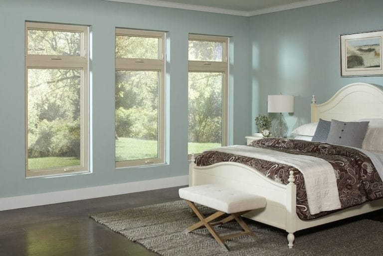 bedroom with casement windows